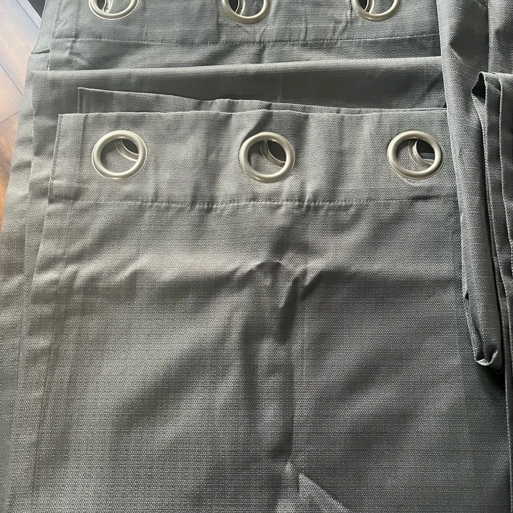 Gray Grommet Curtains - Picture 2 of 3